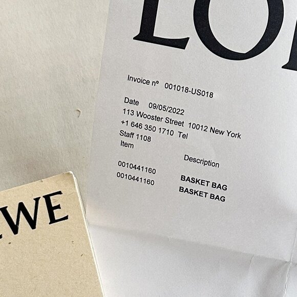 NWT Loewe Basket Bag in Palm Leaf and White Calfskin - Medium - Picture 4 of 9